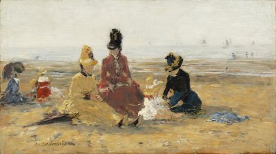 On the Beach, Trouville, 1887 by Eugene Louis Boudin